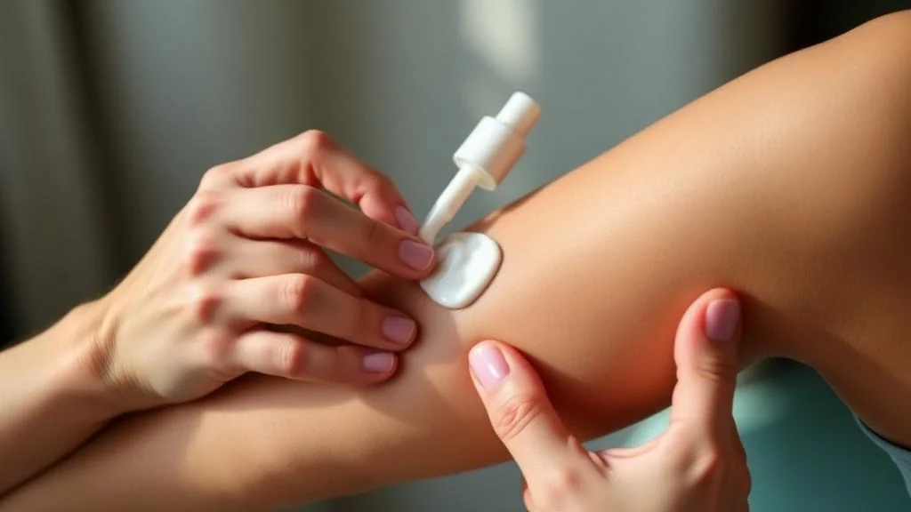 Applying moisturizer to a healing tattoo